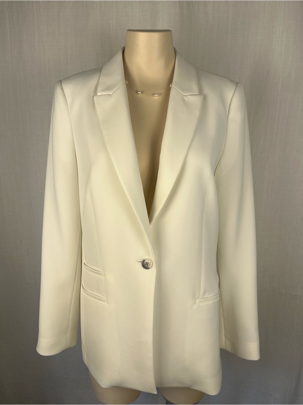 Simons Ivory Single-Button Tailored Blazer 10